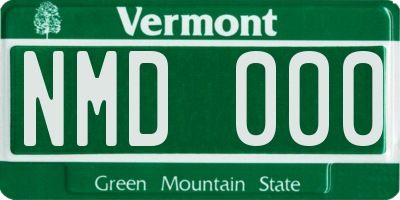 VT license plate NMD000