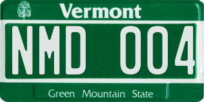 VT license plate NMD004