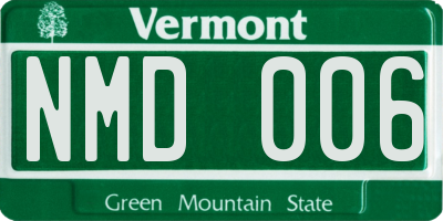 VT license plate NMD006