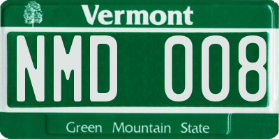 VT license plate NMD008