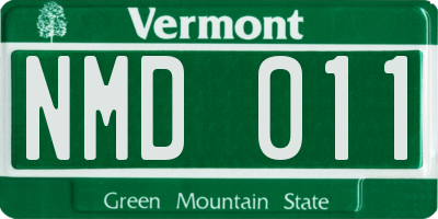 VT license plate NMD011