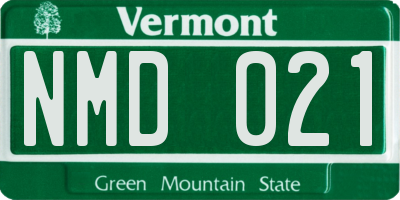 VT license plate NMD021