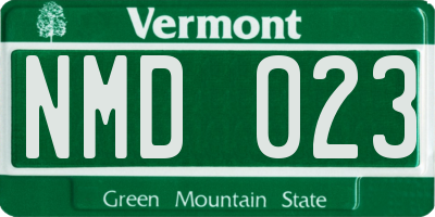 VT license plate NMD023