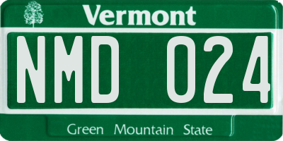 VT license plate NMD024