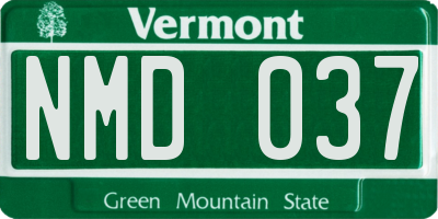VT license plate NMD037