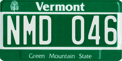 VT license plate NMD046
