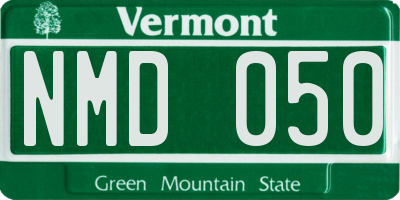 VT license plate NMD050