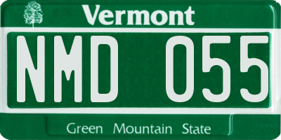 VT license plate NMD055