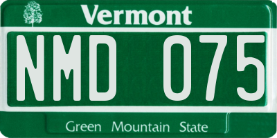 VT license plate NMD075