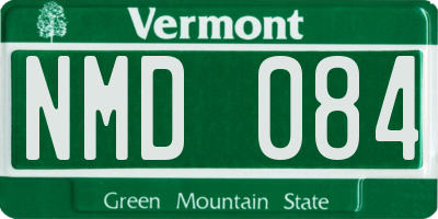 VT license plate NMD084