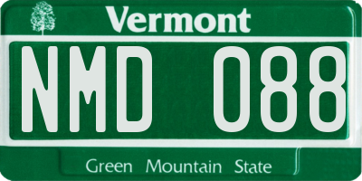 VT license plate NMD088