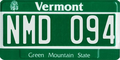 VT license plate NMD094