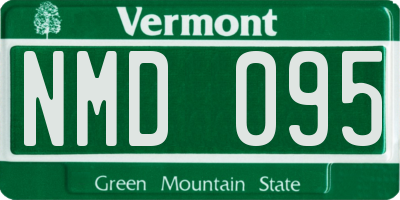 VT license plate NMD095