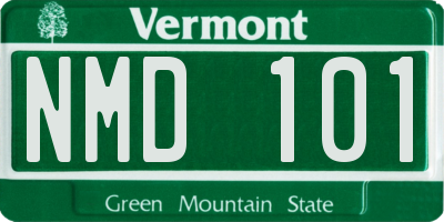 VT license plate NMD101