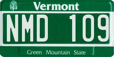 VT license plate NMD109