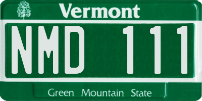 VT license plate NMD111