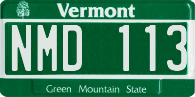 VT license plate NMD113
