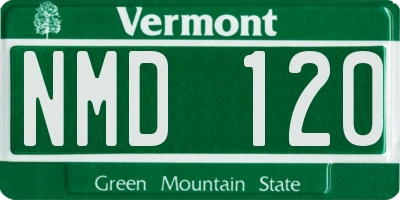 VT license plate NMD120
