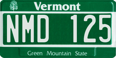 VT license plate NMD125