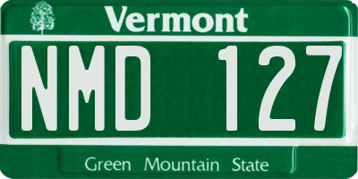 VT license plate NMD127