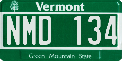 VT license plate NMD134