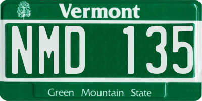 VT license plate NMD135