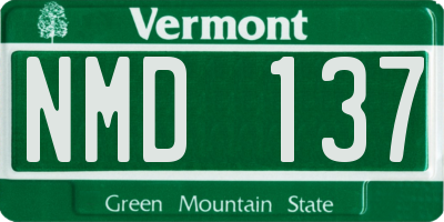 VT license plate NMD137
