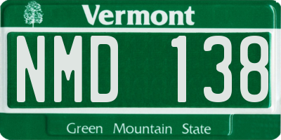 VT license plate NMD138