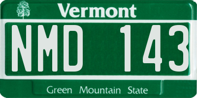 VT license plate NMD143