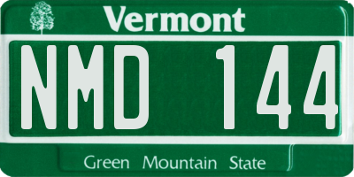 VT license plate NMD144