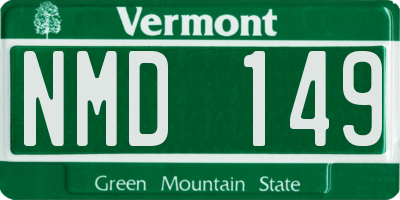 VT license plate NMD149