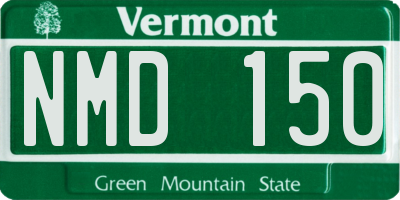 VT license plate NMD150