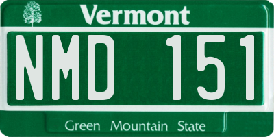 VT license plate NMD151