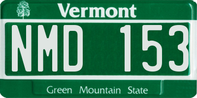 VT license plate NMD153