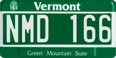 VT license plate NMD166