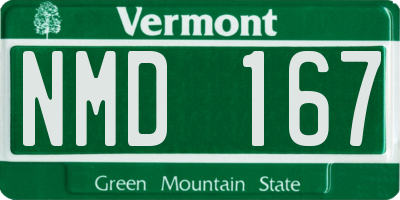 VT license plate NMD167