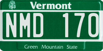 VT license plate NMD170