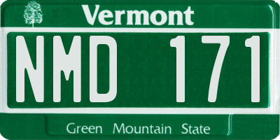 VT license plate NMD171