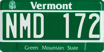 VT license plate NMD172