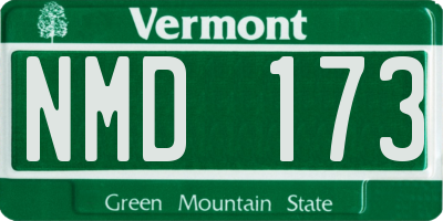VT license plate NMD173