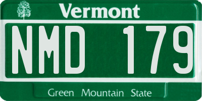 VT license plate NMD179