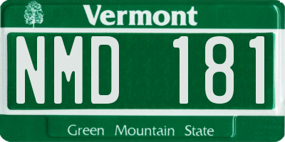 VT license plate NMD181