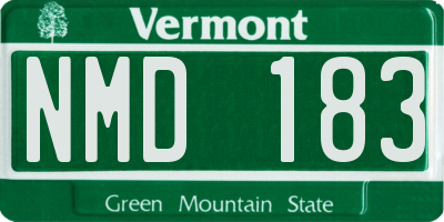 VT license plate NMD183