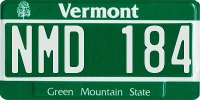 VT license plate NMD184