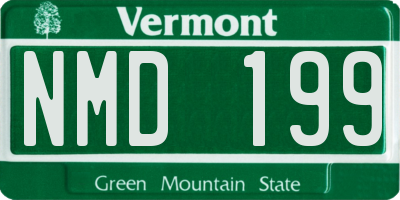 VT license plate NMD199
