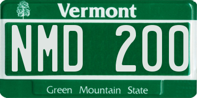 VT license plate NMD200