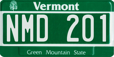 VT license plate NMD201