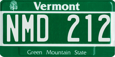 VT license plate NMD212