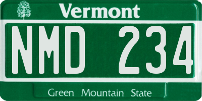 VT license plate NMD234