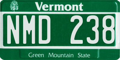 VT license plate NMD238